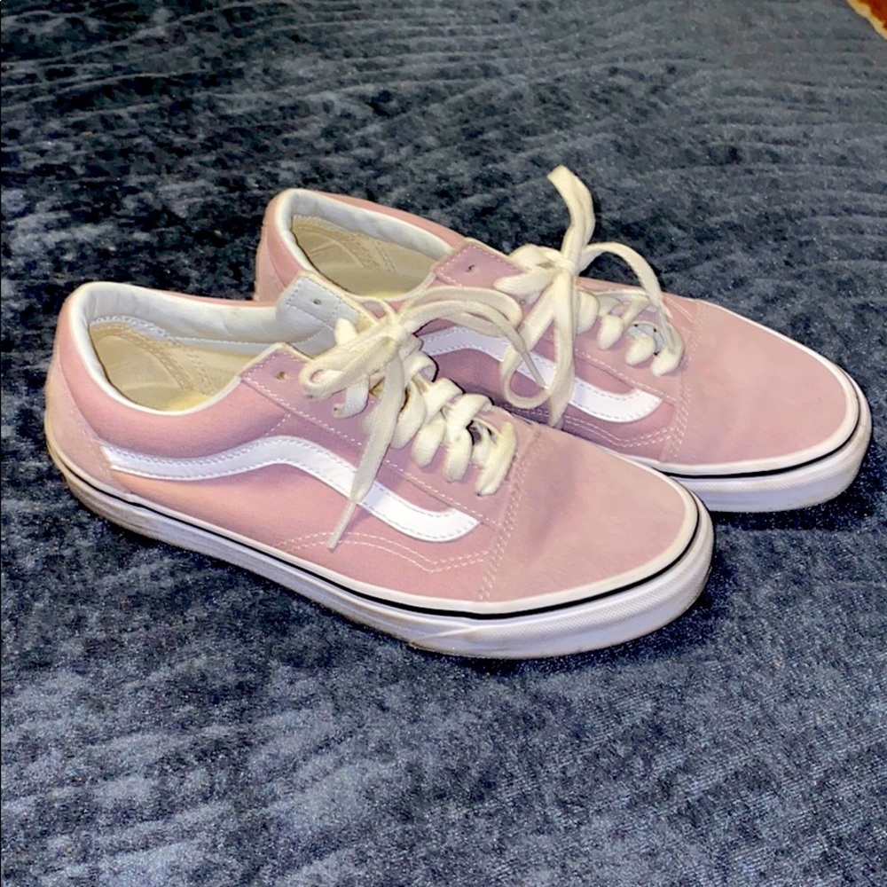 Violet white laceup vans old school skater shoes